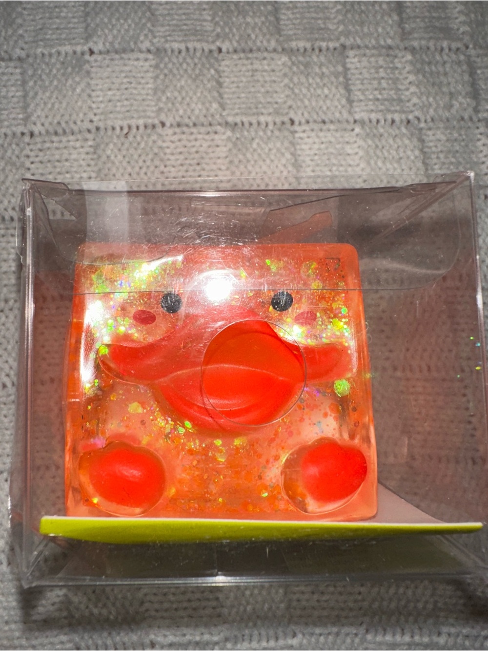 Orange Glitter Duck Squishy Sensory Toy for Kids